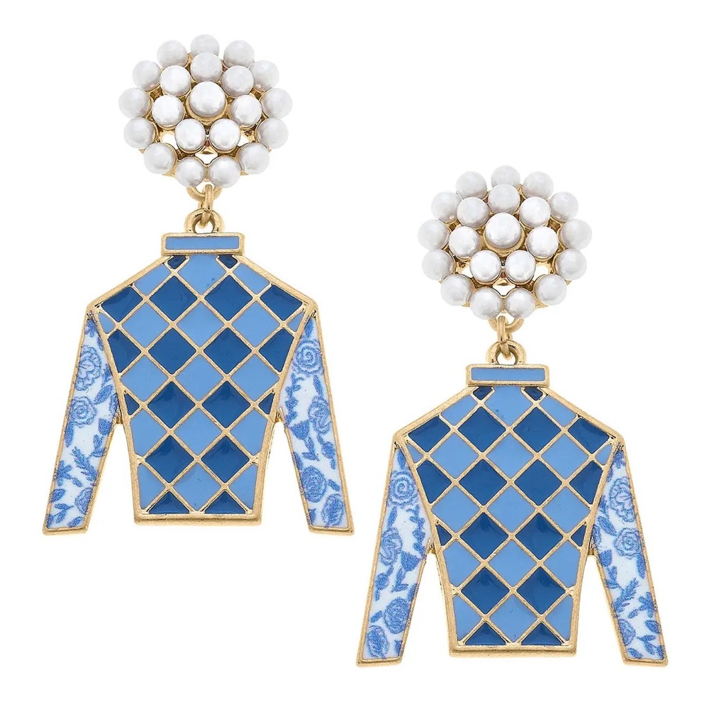 Reposh...Blue Derby Earrings